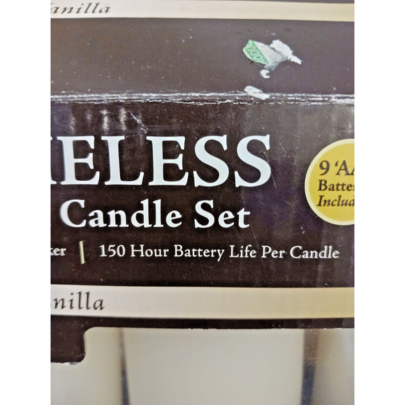 3 PROGRAMMABLE Flameless Candles Vanilla Candles 4 Hour Set Wax flickering flame - Picture 3 of 16